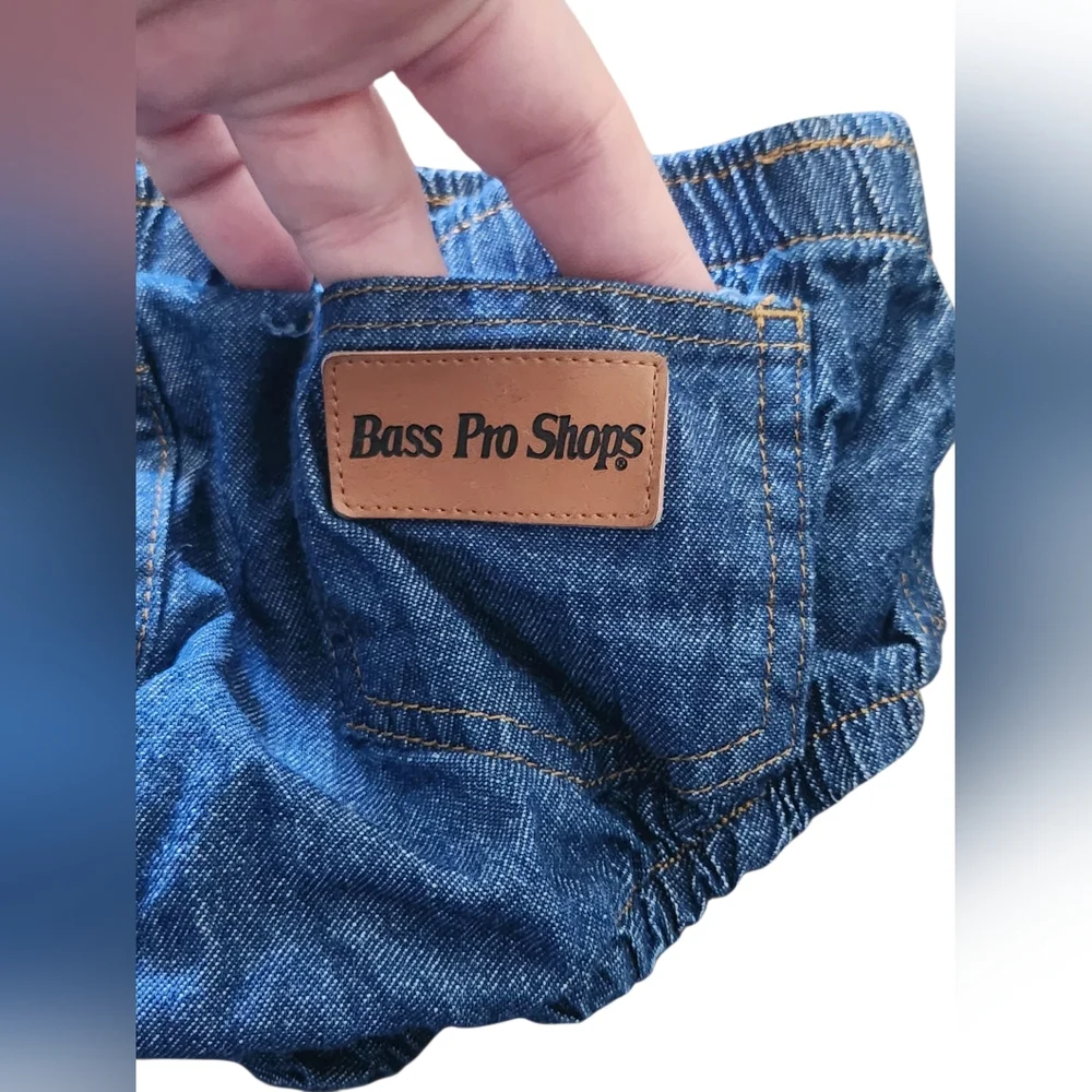 Bass Pro Blue Jean Denim 18 Month Kids Bloomers Diaper Cover with Pockets